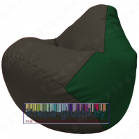 Бескаркасное кресло мешок Груша Г2.3-1601 (чёрный, зелёный)
